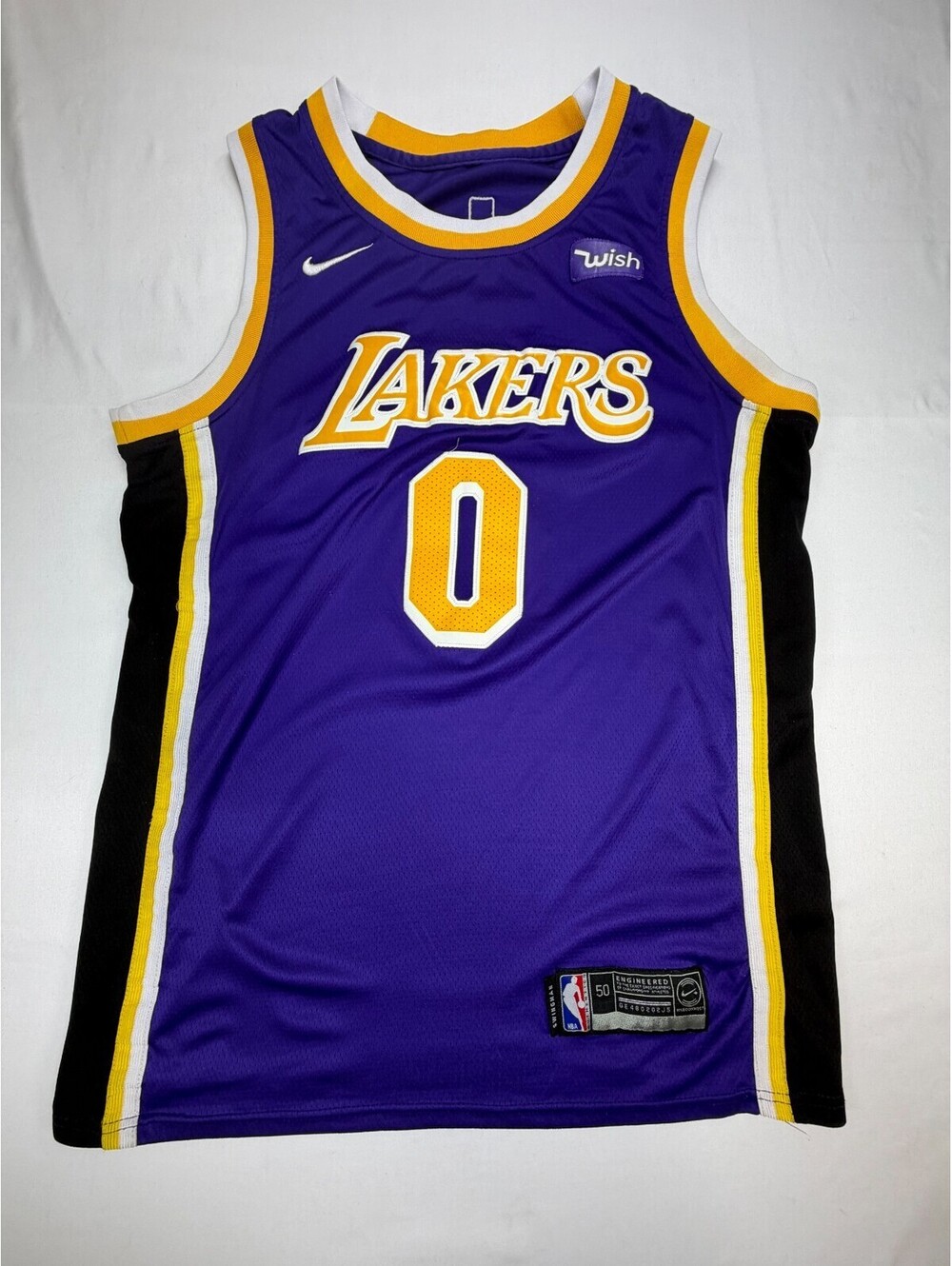 NBA Authentic Nike Men's Jersey Los Angeles Lakers Kyle Kuzma 0 Size 50 Purple